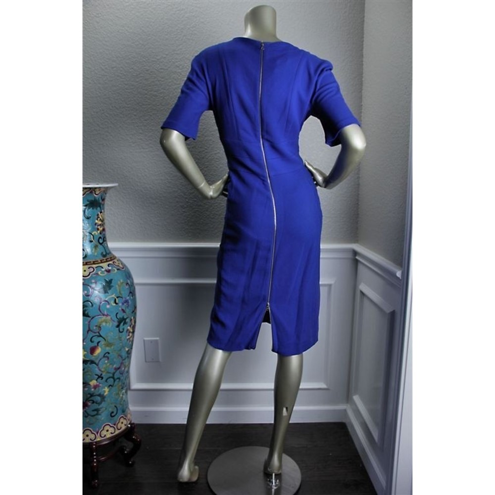 NWT NARCISO RODRIGUEZ Stretchy Bright Blue Fitted Dress 10 - Picture 5 of 7